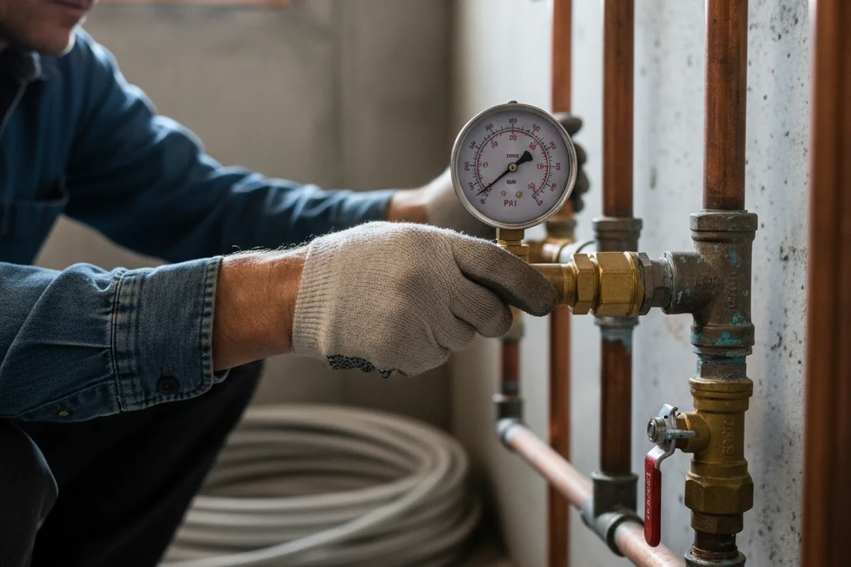 Pressure testing a repaired line during Water Line Repair in Wernersville